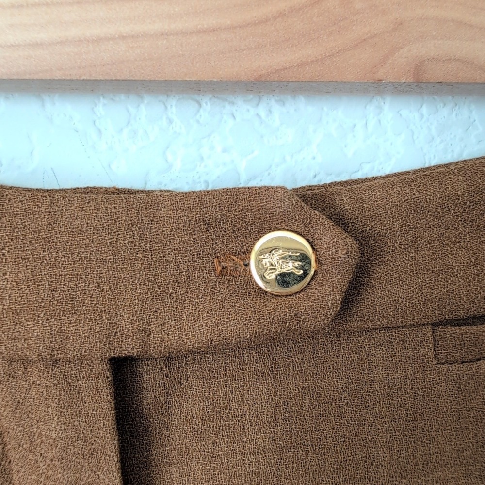 Vintage Burberry's 100% Wool Pants Womens 10 High Rise Pleated Trouser 29x30 Lux - Picture 9 of 10